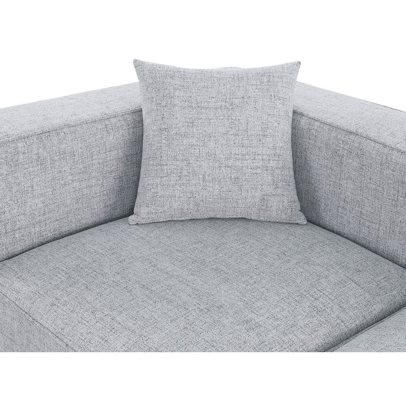 Canapé modulaire réversible de 144 po de large avec repose-pieds, Tissu gris texturé en lin