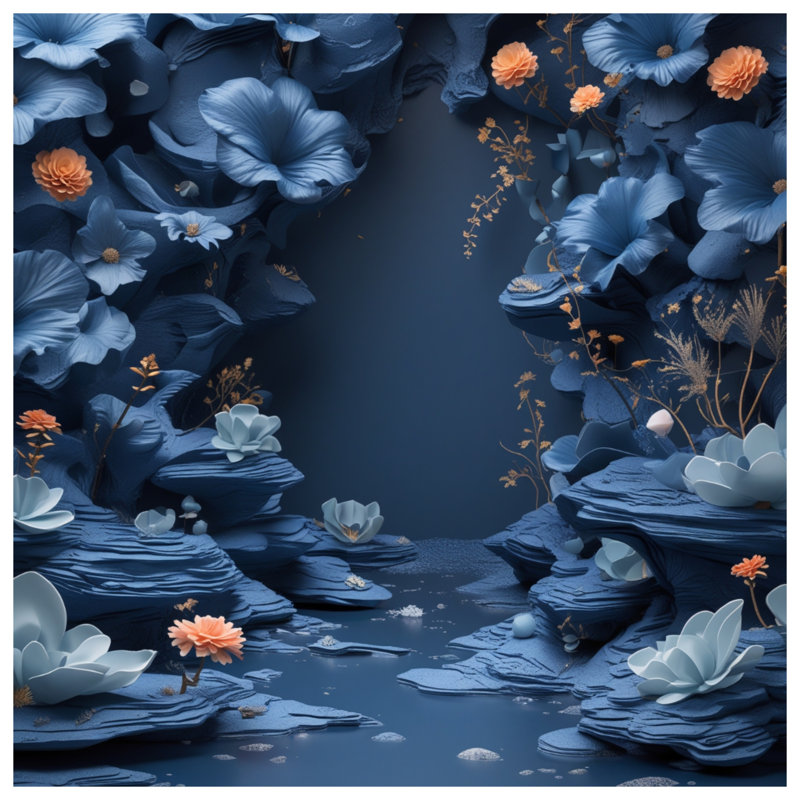 Rideaux de douche Blue Floral, L 70 po x H 72 po