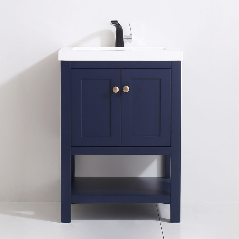 Mclachlan 25'' Single Bathroom Vanity with Resin Top, Blue