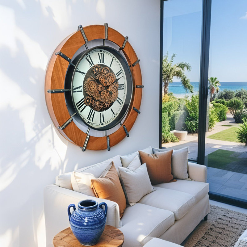 THE GEARS CLOCK Wall Clock with Real Moving Gears FI-LI_ 24 in Round TURKU