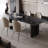 4 - Person Picture Rectangular Sintered Stone tabletop Dining Table Set-112380080