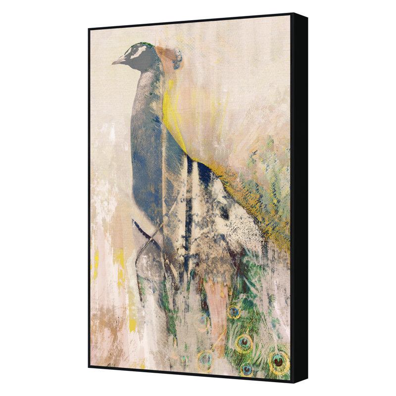Noble Peacock 2 Print by Todaro, Katie, 50'' H x 30'' W, Black Floater Framed