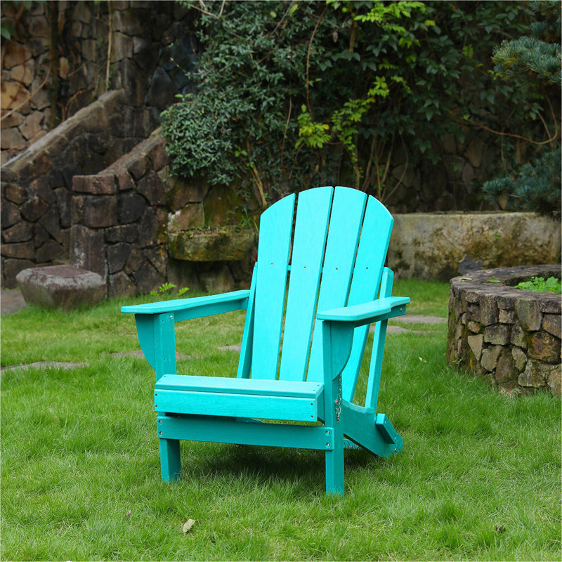 Adirondack Folding Chair,HDPE All-Weather Outdoor Chairs, Wood-Like Patio Chair for Backyard, Camping, Garden, Pool & Fire Pit