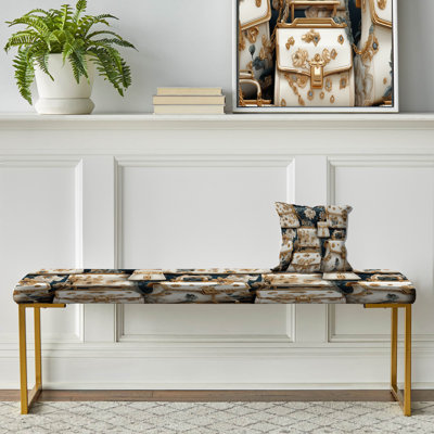 Banc rembourré doré Caddell
