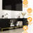70-Inch Heavy Duty Tv Stand With Cabinet Storage And Open Shelves, Modern Black Media Entertainment Center Console Honeycomb Design, Golden Tapered Legs, Triangular Handles, Adjustable Shelf, Space-1398549554