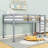 Twin Wooden Loft Bed With Ladder And Slats-402521267