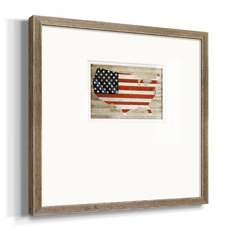 «American Flagpremium», reproduction encadrée, H 17 po x l 17 po x P 1,25 po