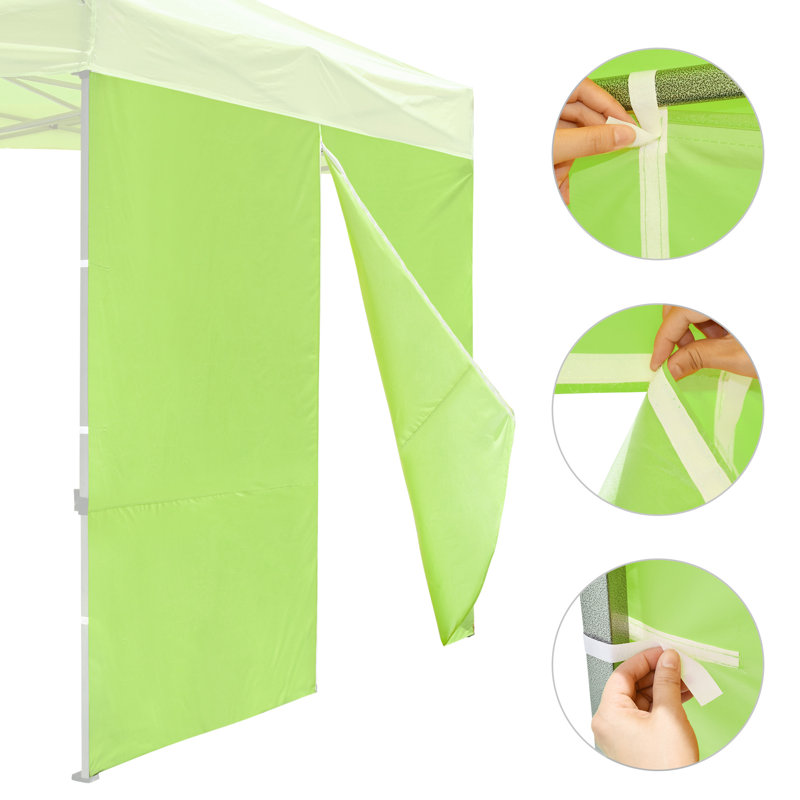 Green UV30+ Water-Resistant Fabric Canopy Sidewall with Zipper