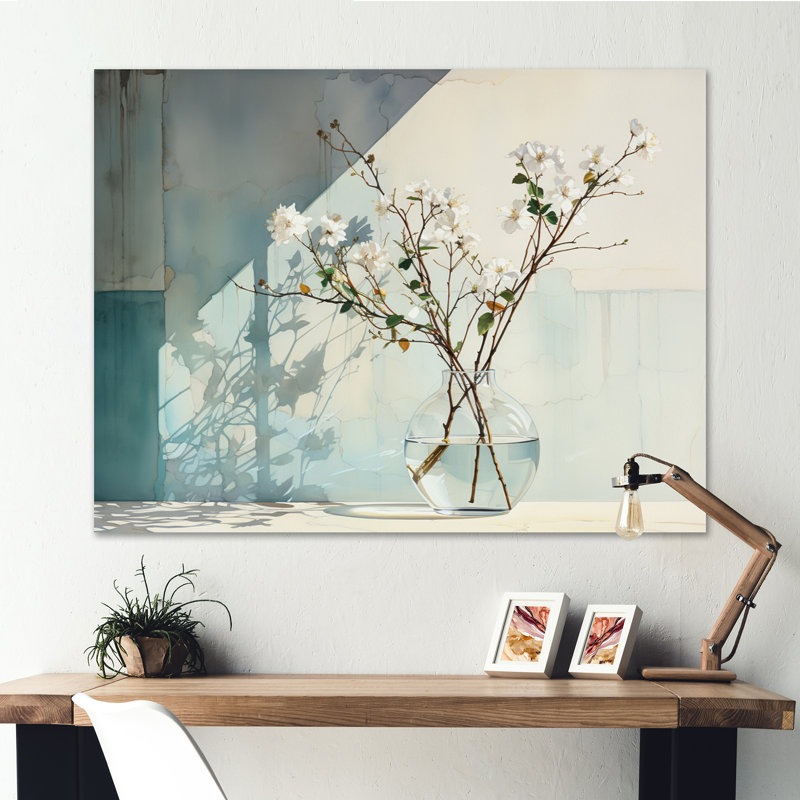 Reflections and Simplicity Vase I sur toile, Toile tendue, H 24 po x l 32 po x P 1 po