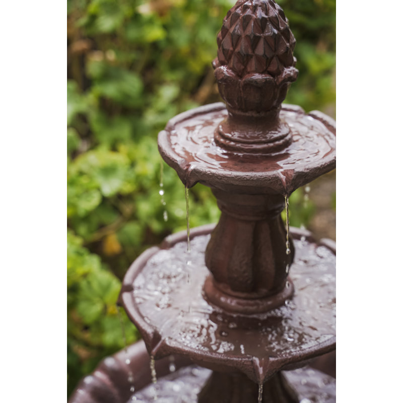 Fontaine de jardin d'extérieur à trois niveaux 51 po XBrand Classic, Brun