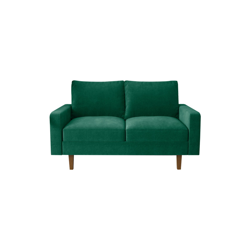 Jekori 59'' Velvet Loveseat, Green Velvet