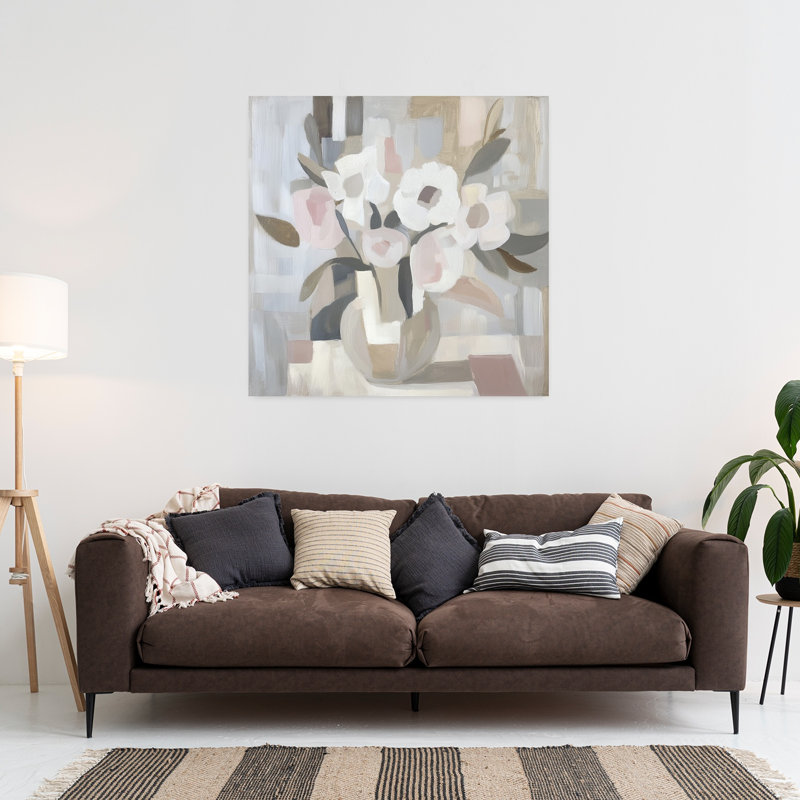 Cubes, arrangement floral abstrait, art moderne contemporain, H 36 po x l 36 po