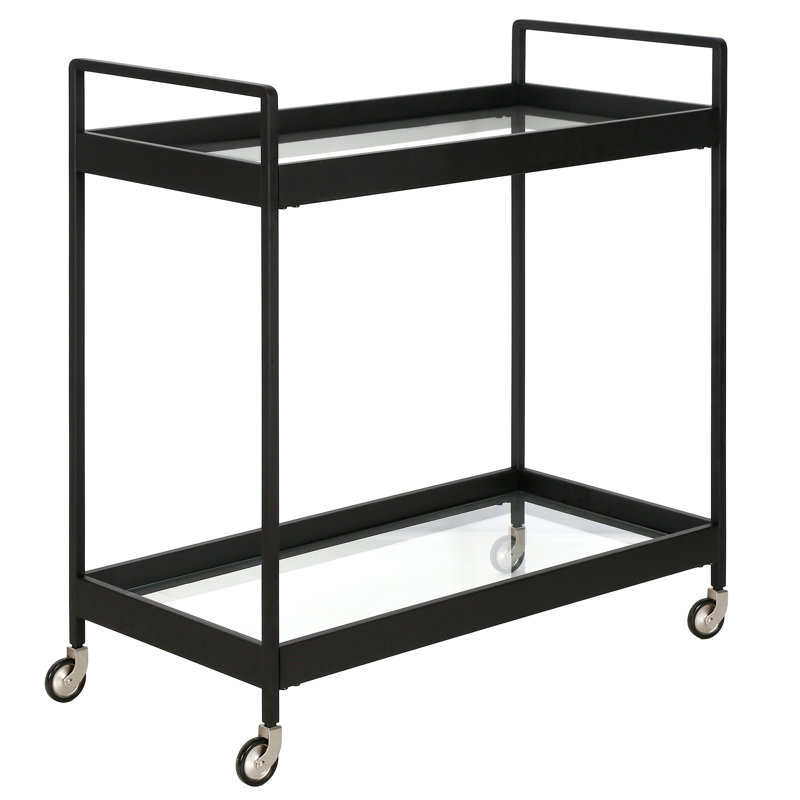 Metal Bar Cart, Blackened Bronze