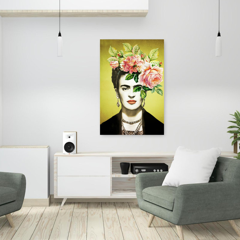 Art contemporain rétro, portrait de rose abstrait, printemps, H 36 po x l 24 po