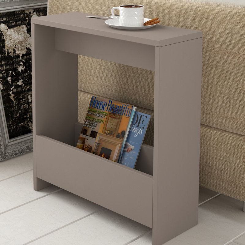 Frame End Table with Storage, Light Mocha