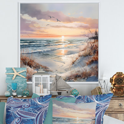«Beach Sunset Charm In Winter II», reproduction sur toile