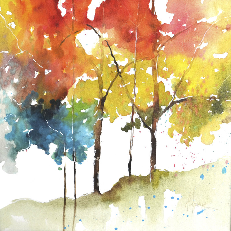 Rainbow Trees II by Leticia Herrera - Wrapped Canvas Painting, 51cm H x 51cm W x 3.8cm D