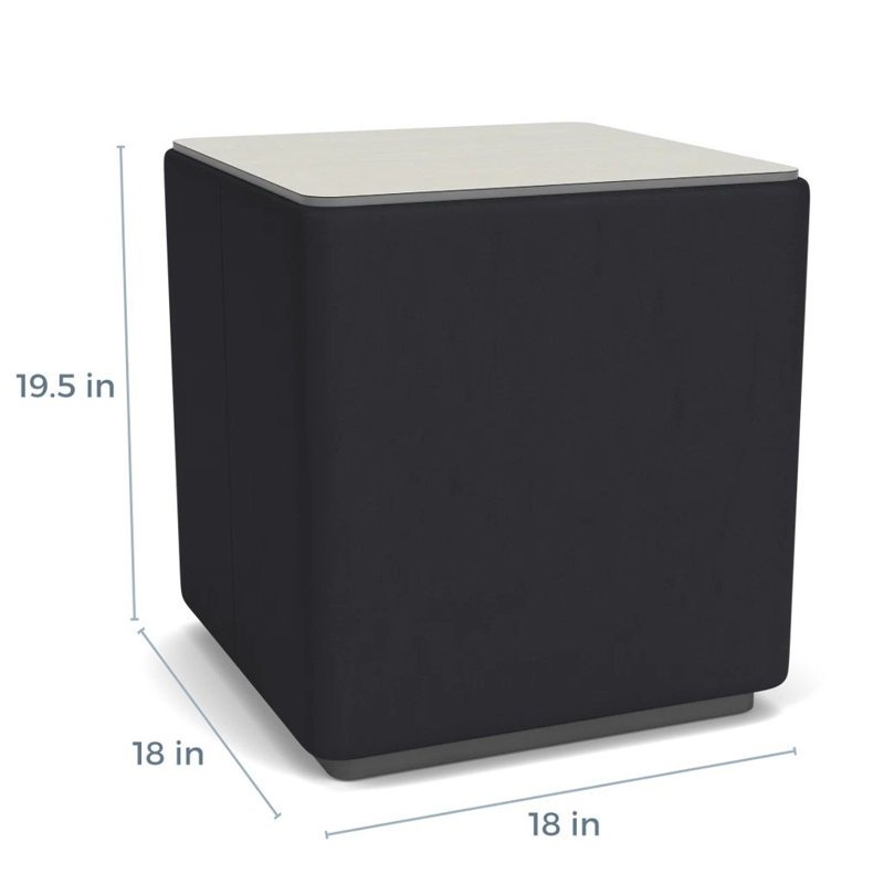 Darsey Lounge End Table With Laminate Top, 20", Charcoal;Patriot Plus Black, White Twill