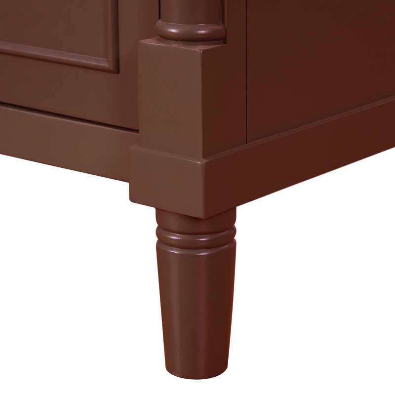 Meuble-lavabo simple 24 po avec comptoir en céramique 24 po, Brun