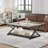 Coffee Table for Living Room, 2 Tier Tea Table, Industrial Metal Wood Coffee Table with Storage, Farmhouse Wooden Rectangle Center Table for Office Bedroom-1692897876-1677808929