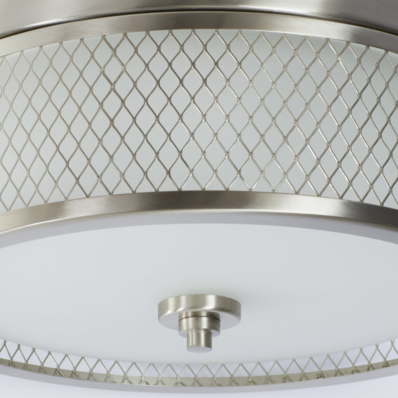 Malang Glass Flush Mount, Brushed Nickel