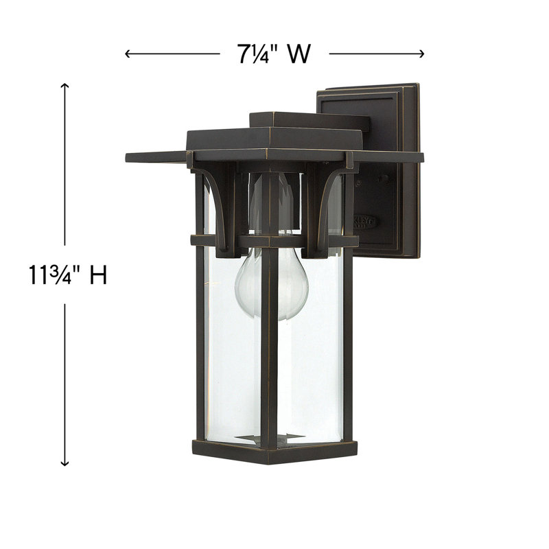 Kajale 1-Light Outdoor Wall Lantern, 11.75" H x 7.25" W x 8" D