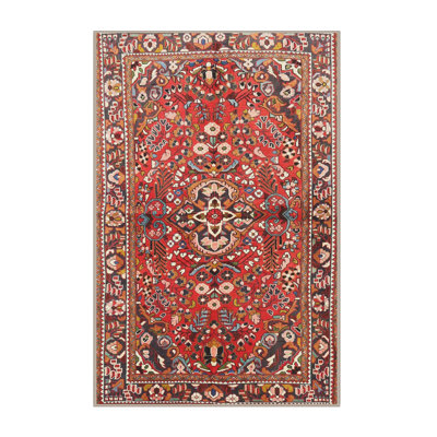 Tapis rouge/brun/beige traditionnel Beaury