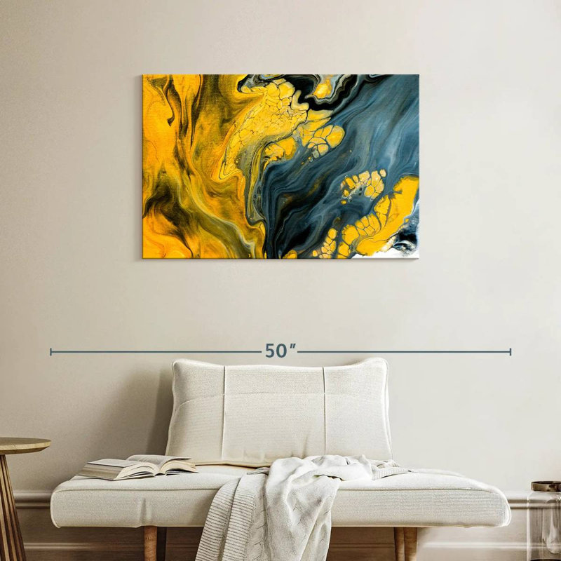 Avery Marbled Abstract, 24" H x 36" W
