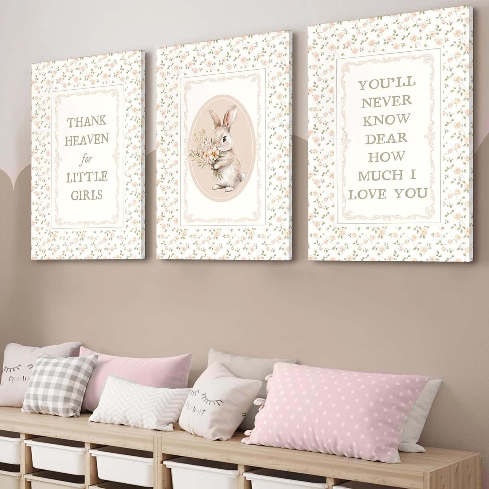 August Grove Pink Baby Girl Nursery Wall Art Quote Nursery Wall Decor ...