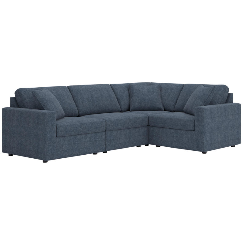 Modmax 4-Piece Sectional, Blue Polyester