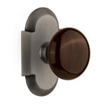 Cottage Plate with Brown Porcelain Door Knob