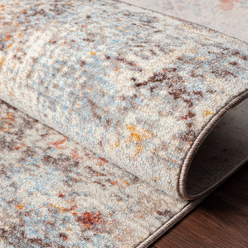 C Abstract Area Rug in Ivory, Rectangle 6'3" x 12'5"