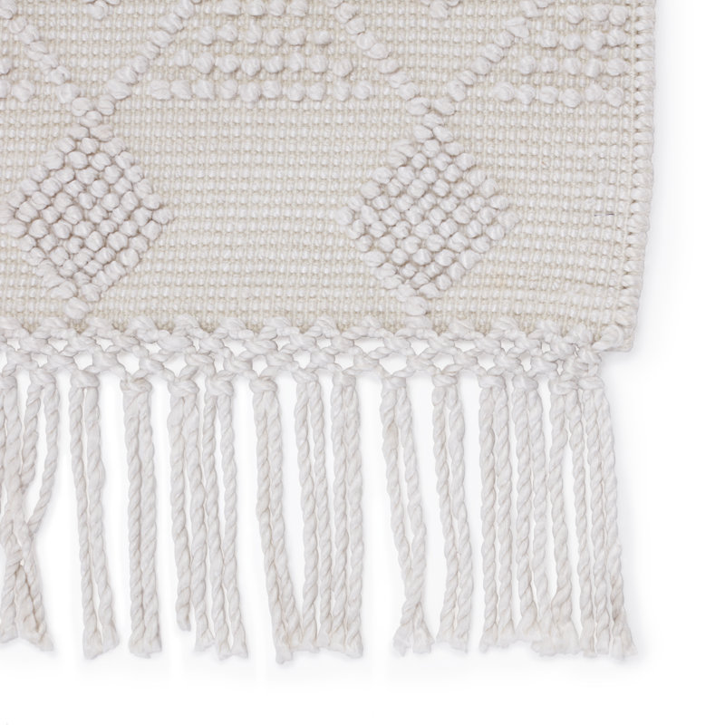 Giordano Geometric Area Rug in White/Ivory, Rectangle 9' x 12'