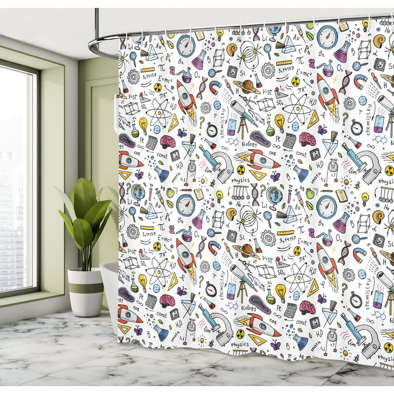 Ivy Bronx Science Shower Curtain Science, 70''H x 69''W