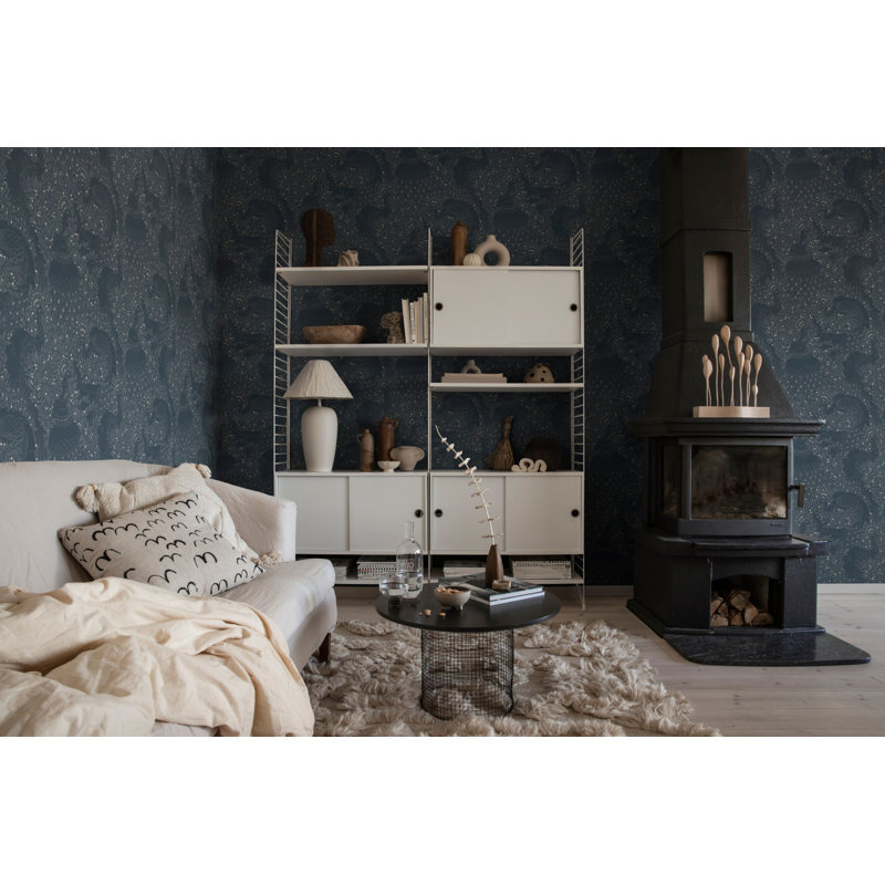 Jordnara Floral Wallpaper Roll, Indigo Blue
