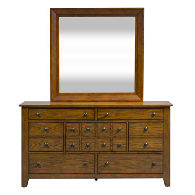 Grandpas Cabin 7 - Drawer Dresser with Mirror -  Liberty Furniture, LB175-BR-DM