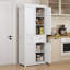Armoire de rangement de style campagne 72,5 po avec 4 portes, un tiroir et des tablettes réglables-183899227