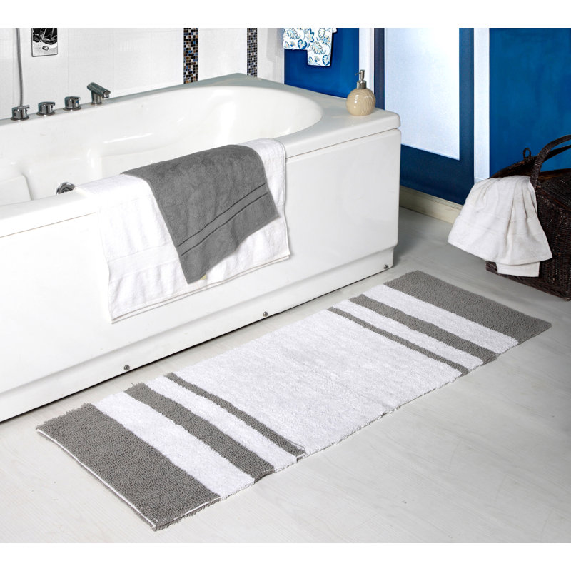 Peraza Bath Rug, Silver
