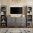 3-Piece Farmhouse Entertainment Center With Storage Cabinet For Tvs Up To 70", Mid-Century TV Stand With Bookshelf, Rustic Versatile Sideboard With Adjustable Shelves For Living Room (Bookshelf)-1290594562