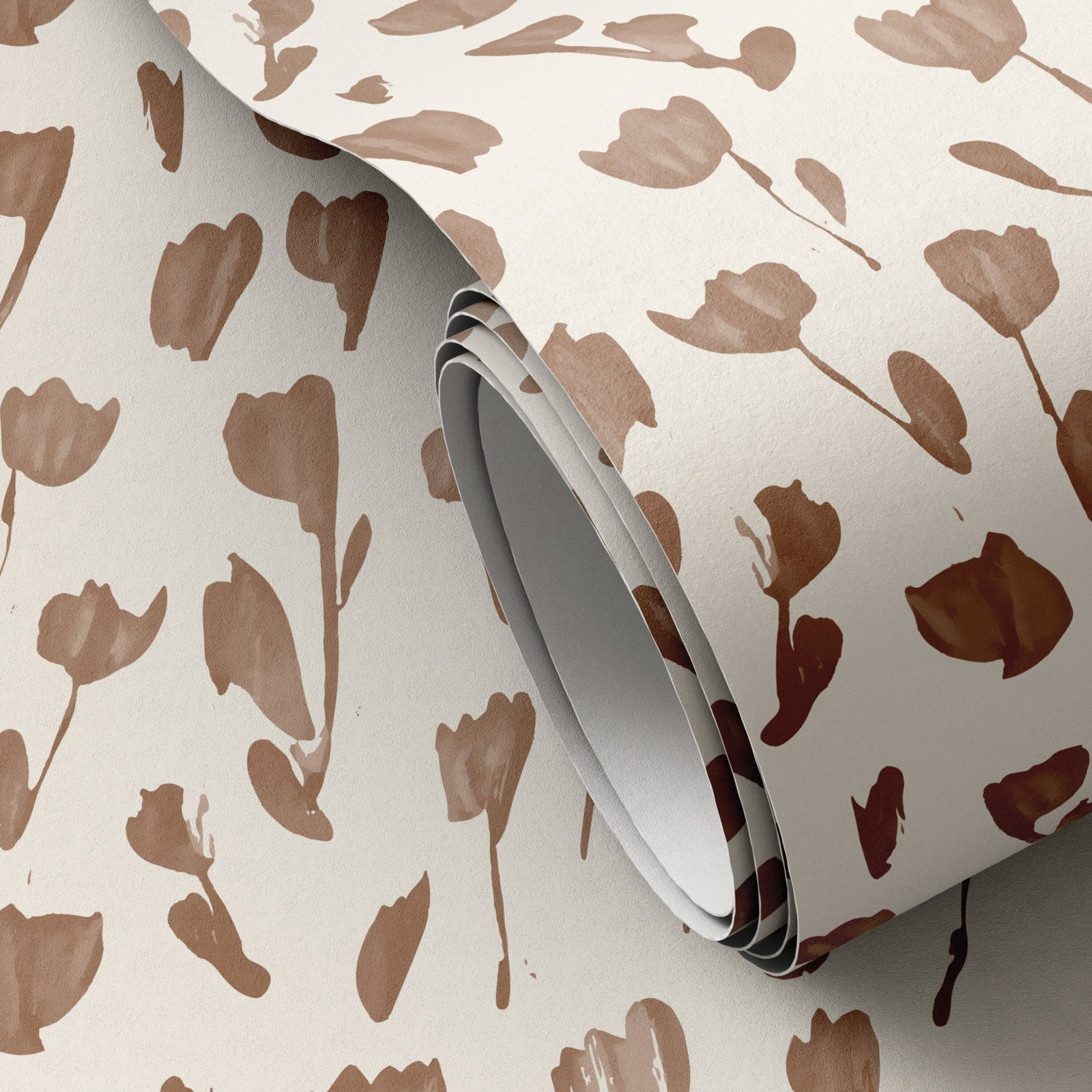 Wild Flowers Wallpaper Roll, Terracotta I