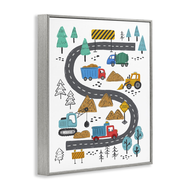 "Construction Engins Road", estampe numérique par Jim Baldwin, Estampe numérique Farmhouse, H 30 po x l 24 po