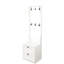 Portemanteaux et table de chevet en bois blanc 21 po