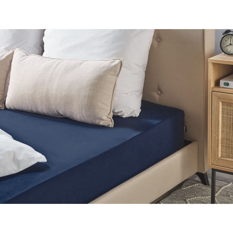100% Cotton Fitted Sheet, European Kingsize (160 x 200cm), Navy Blue