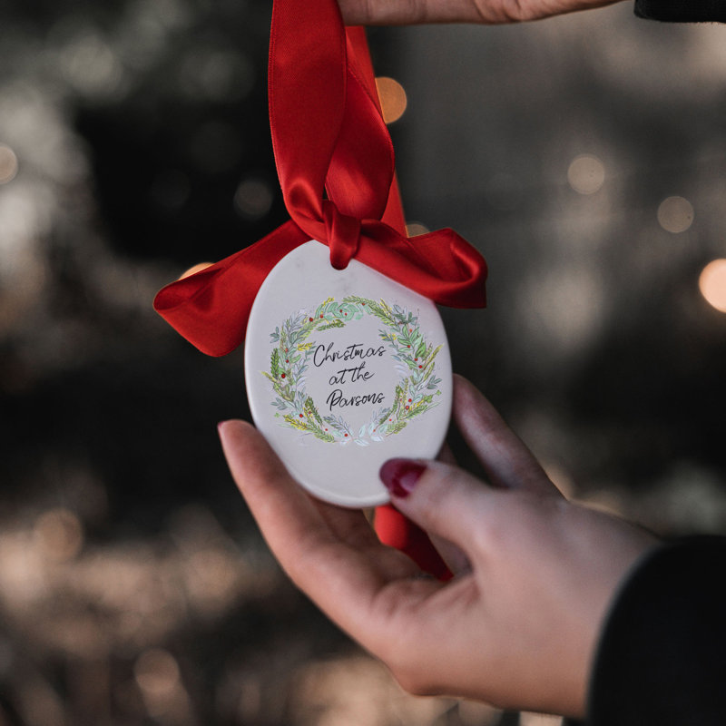 8cm Ceramic Holiday Shaped Ornament, Yes