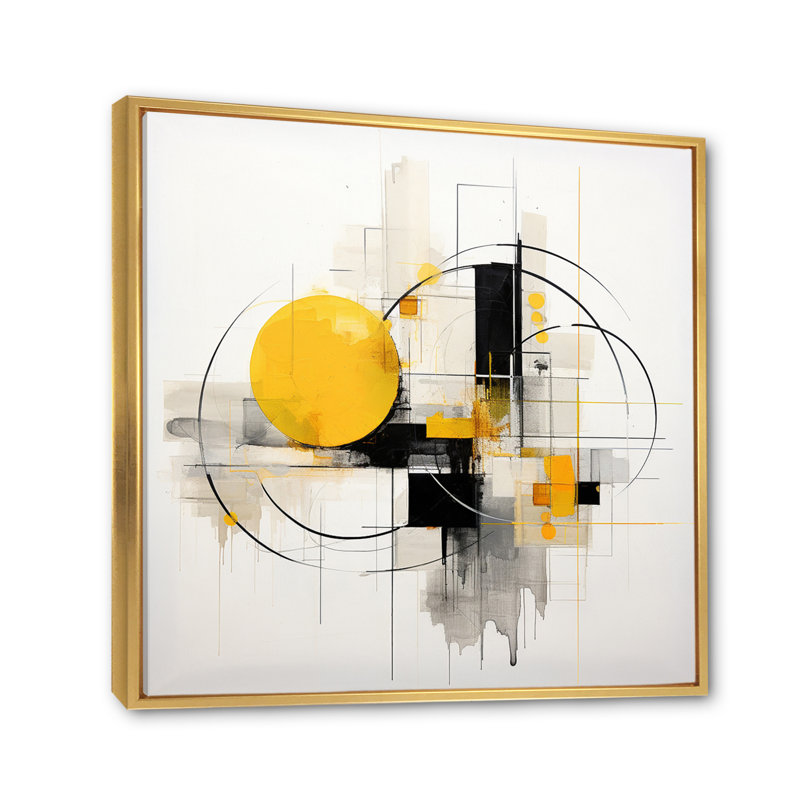 «Pureté de la forme III» - reproduction sur toile, H 16 po x l 16 po x P 1 po, Cadre flottant doré
