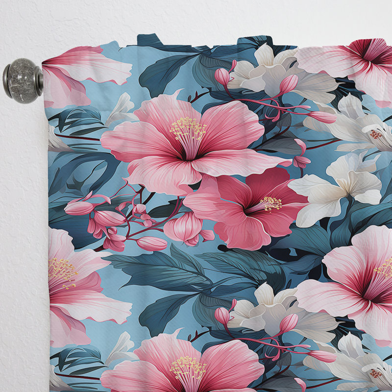 Tranquil Flora - motif tropical I - Rideau floral - Velours obscurcissant - 1 panneau, L 52 po x L 90 po