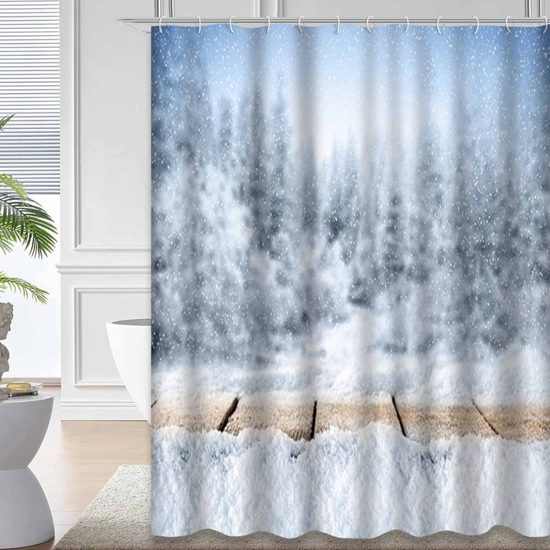 Rideau de douche Winter Snow, L 72 po x l 78 po