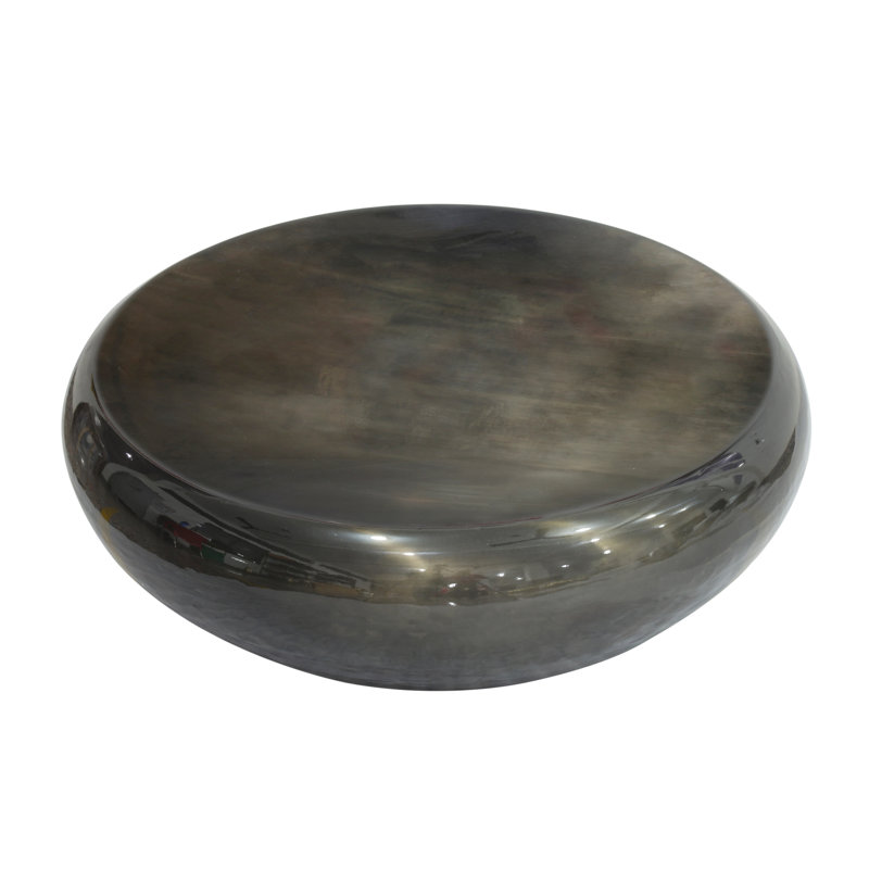 Helios Drum Shape Coffee Table, Black, Black
