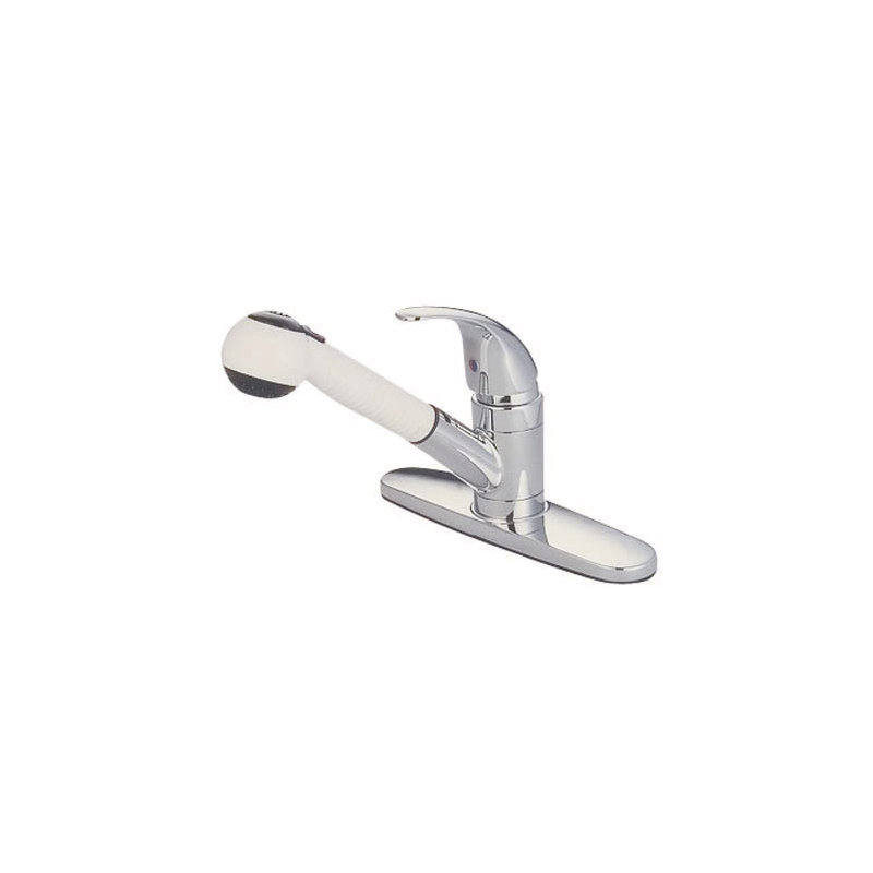 Daytona Single Handle Centerset Kitchen Faucet with Pull Out Spray with Legacy Handle, Polished Chrome