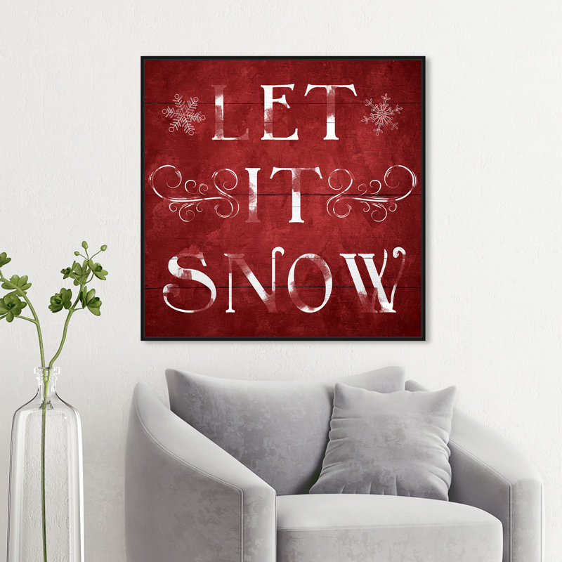 Let It Snow - Art textuel sur toile, H 30 po x l 30 po